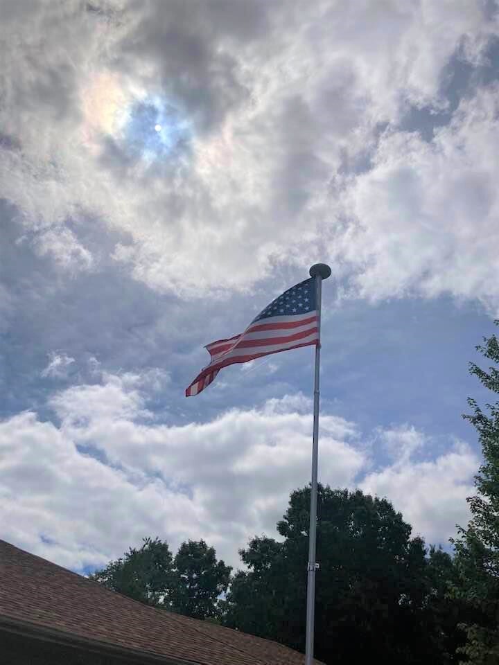 American flag on a flag pole