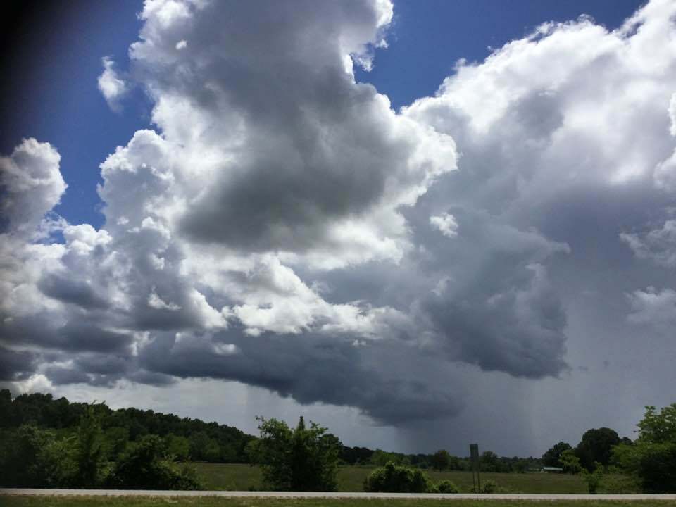 Clouds with rain falling out