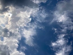 fluffy clouds in the sky