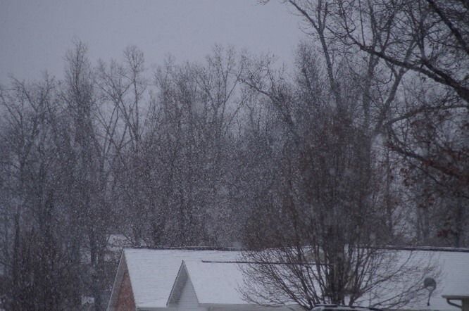 The roof of a house covered in snow.