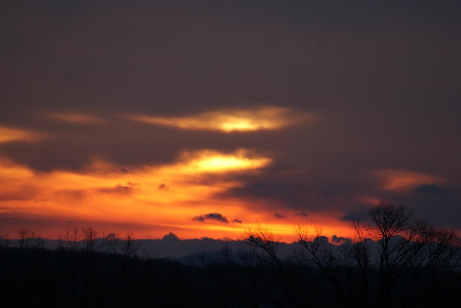 Fiery sunset in the Ozarks